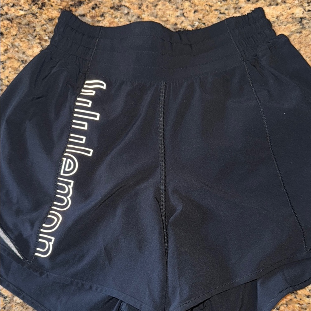 lululemon athletica Black Athletic Shorts Lightweight Elastic Waist